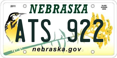 NE license plate ATS922