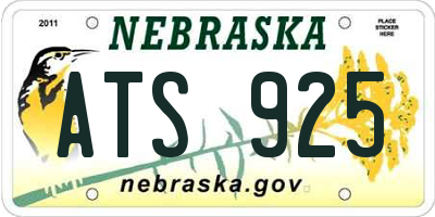NE license plate ATS925