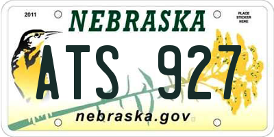NE license plate ATS927