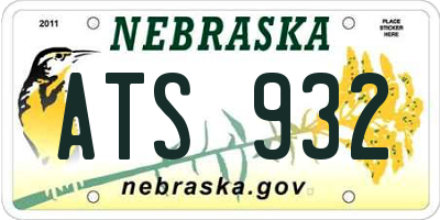 NE license plate ATS932