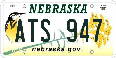 NE license plate ATS947