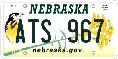 NE license plate ATS967