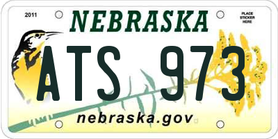 NE license plate ATS973