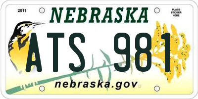 NE license plate ATS981