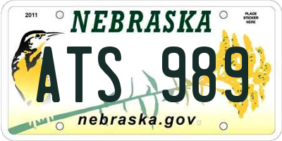 NE license plate ATS989