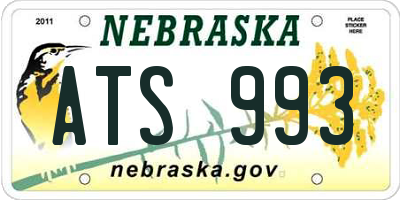NE license plate ATS993