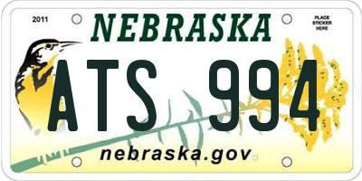 NE license plate ATS994
