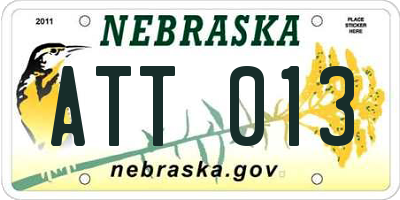 NE license plate ATT013