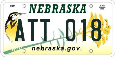 NE license plate ATT018