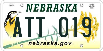 NE license plate ATT019