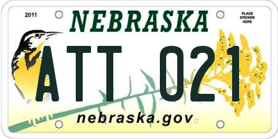 NE license plate ATT021