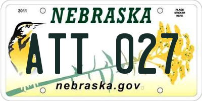 NE license plate ATT027