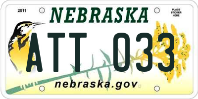 NE license plate ATT033
