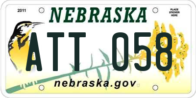 NE license plate ATT058