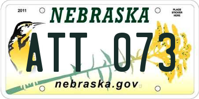 NE license plate ATT073