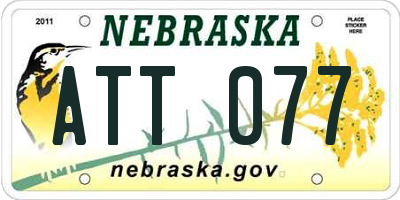 NE license plate ATT077