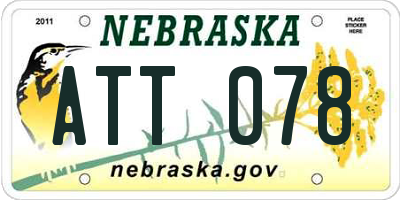 NE license plate ATT078