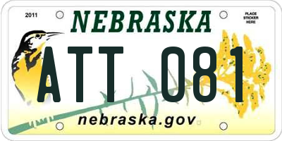 NE license plate ATT081