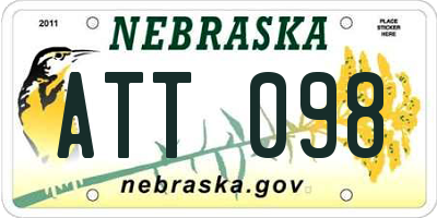 NE license plate ATT098