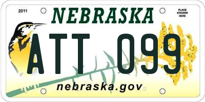 NE license plate ATT099