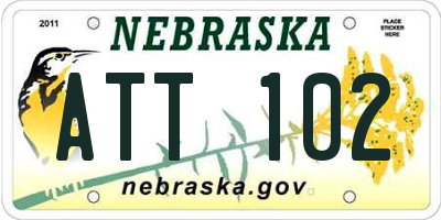 NE license plate ATT102