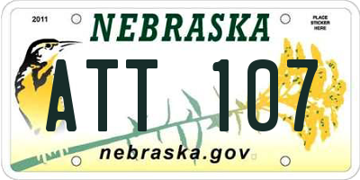 NE license plate ATT107