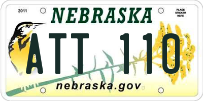 NE license plate ATT110