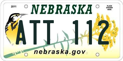 NE license plate ATT112