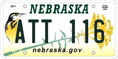 NE license plate ATT116