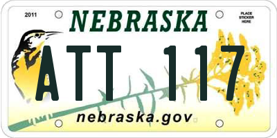 NE license plate ATT117