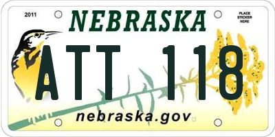 NE license plate ATT118