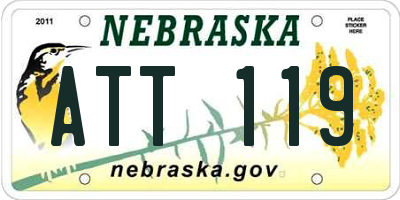 NE license plate ATT119