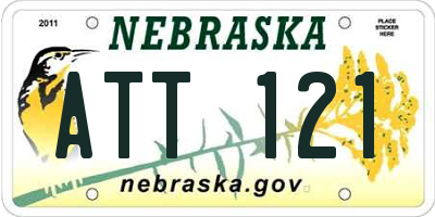 NE license plate ATT121