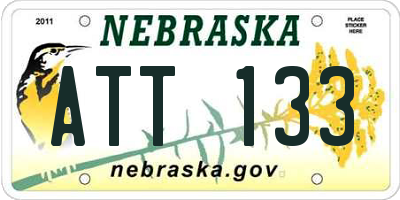 NE license plate ATT133
