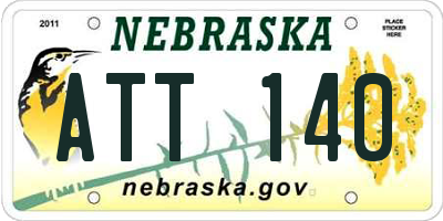 NE license plate ATT140