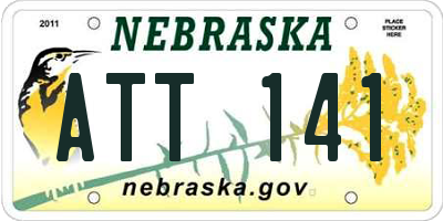 NE license plate ATT141
