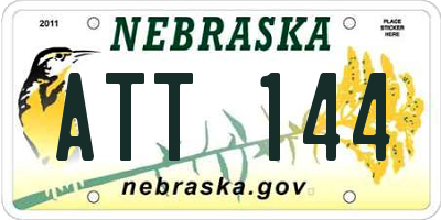 NE license plate ATT144