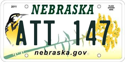 NE license plate ATT147