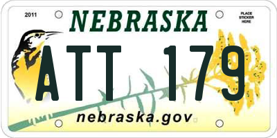 NE license plate ATT179