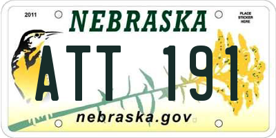 NE license plate ATT191