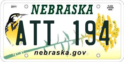 NE license plate ATT194