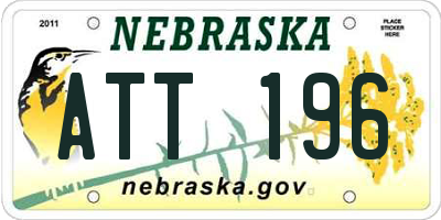 NE license plate ATT196