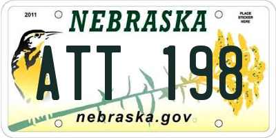 NE license plate ATT198