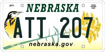 NE license plate ATT207