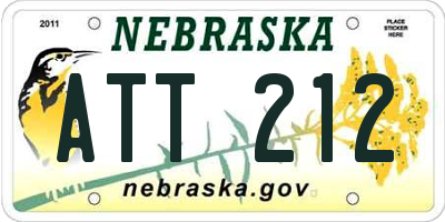 NE license plate ATT212