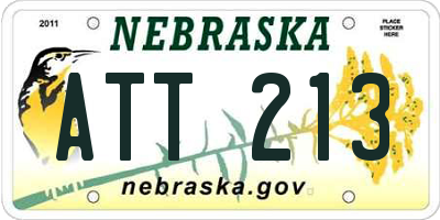 NE license plate ATT213