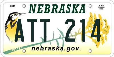 NE license plate ATT214