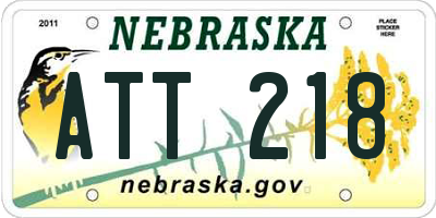 NE license plate ATT218