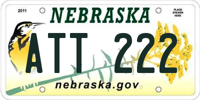 NE license plate ATT222