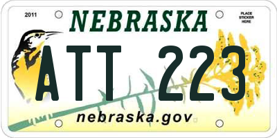 NE license plate ATT223